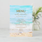 Strand-Wasserfarben-Menü Menükarte (Stehend Vorderseite)