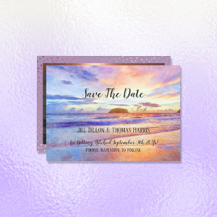 Strand Wasserfarben Sonnenaufgang Save The Date Fo Einladung