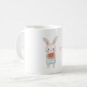 Strand Wassermelonen Hase Kaffeetasse (Vorderseite Links)