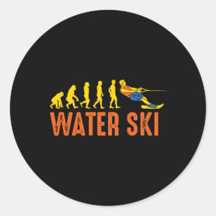 Strand Wasserskifahrer Evolution Wasserskifahren W Runder Aufkleber
