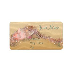 Strand Wedding Sandy Shore Adressaufkleber