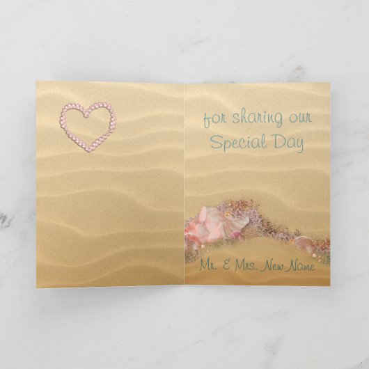 Strand Wedding Sandy Shore Dankeskarte (Innenseite)