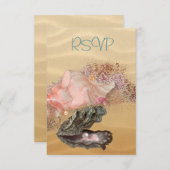 Strand Wedding Sandy Shore RSVP Karte (Vorne/Hinten)