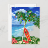 Strand-Weihnachten Feiertagspostkarte (Vorne/Hinten)