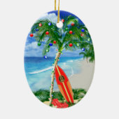 Strand-Weihnachten Keramikornament (Hinten)