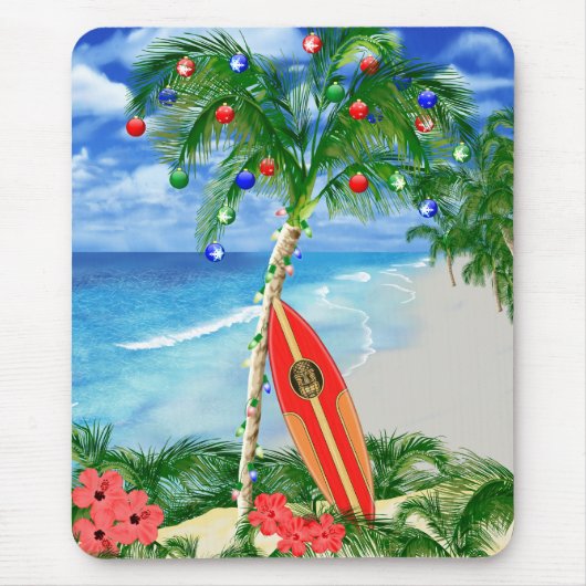 Strand-Weihnachten Mousepad (Vorne)