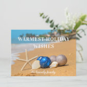 Strand-Weihnachts-Feiertagskarte Feiertagskarte (Stehend Vorderseite)