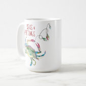 Strand-Weihnachts-Krebs-Kaffeetassen Kaffeetasse (Vorderseite Links)