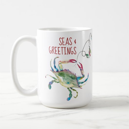 Strand-Weihnachts-Krebs-Kaffeetassen Kaffeetasse (Links)