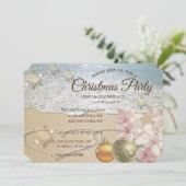 Strand,Weihnachtsbälle,Plumeria Party Einladung (Stehend Vorderseite)