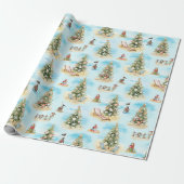 Strand-Weihnachtsbäume Geschenkpapier (Ungerollt)