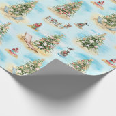 Strand-Weihnachtsbäume Geschenkpapier (Ecke)