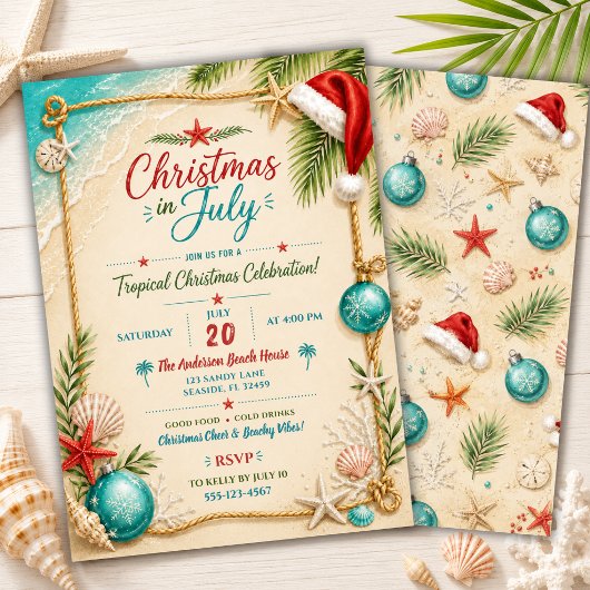 Strand-Weihnachtsfeier im Juli Einladung