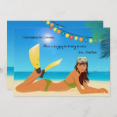 Strand-Weihnachtsfeiertags-Karte Feiertagskarte (Vorne/Hinten)
