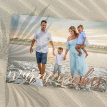 Strand-Weihnachtsferien-Foto-Folie-Karte
