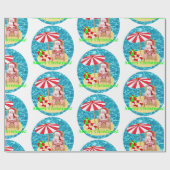 Strand-Weihnachtsmann Geschenkpapier (Flach)