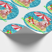 Strand-Weihnachtsmann Geschenkpapier (Ecke)