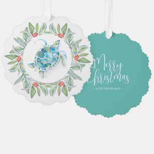 Strand Weihnachtsmeer Ornament Karte