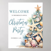Strand-Weihnachtsparty Willkommen Poster (Vorne)