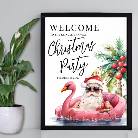 Strand-Weihnachtsparty Willkommen Poster