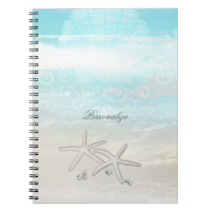Strand Weiße Seesterne Elegante Sommer Chic Tropis Notizblock