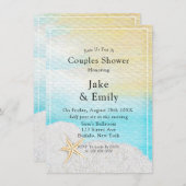 Strand Weißer Sandstrand Dusche Einladung (Vorne/Hinten)