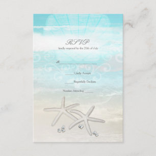 Strand Weißer Seestern Elegante Sommer-RSVP-Karte RSVP Karte