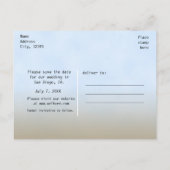 Strand Weißes Holz Schild Save the Date Postkarte (Rückseite)