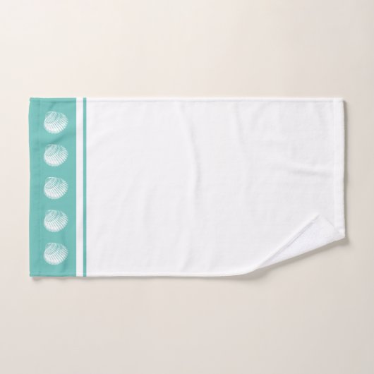 Strand-weißes Seashells-u. Seeglas-Küstengrün Badhandtuch Set (Handtuch)