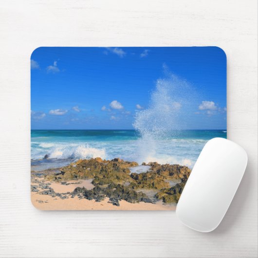 Strand-Wellen-Spritzen-Wasser-Tülle Cozumel Mexiko Mousepad (Mit Mouse)