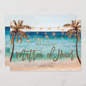 Strand werden Sie meine Matron der Ehrenkarte Dankeskarte (Vorne/Hinten)