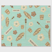 Strand-wertlos LeinenPackpapier Geschenkpapier (Flach)