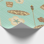Strand-wertlos LeinenPackpapier Geschenkpapier (Ecke)