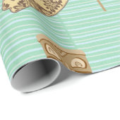 Strand-wertlos LeinenPackpapier Geschenkpapier (Rolleneckpunkt)