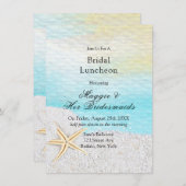 Strand White Sand Bridal Luncheon Einladung (Vorne/Hinten)
