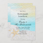 Strand White Sand Bridesmais Luncheon Einladung (Vorne/Hinten)