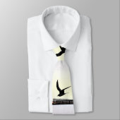 Strand-Windschutz-Zaun-u. Seemöwe-Kunst-Krawatte Krawatte (Gebunden)