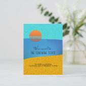 Strand Wir sind in den Sunshine Staat New Address Ankündigungspostkarte (Stehend Vorderseite)
