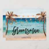 Strand wird Sie mein Trauzeuge Vorschlag Karte (Vorne/Hinten)