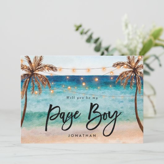 Strand wird Sie meine Seite Junge Vorschlag Karte (Stehend Vorderseite)