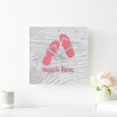 Strand-Zeit personifizieren Quadratische Wanduhr (Zuhause)