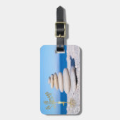 Strand, Zen Stones, Gold Tree Silhouette Gepäckanhänger (Vorderseite vertikal)