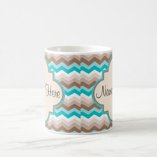 Strand Zickzack Zigzag Name Kaffeetasse (Mittel)