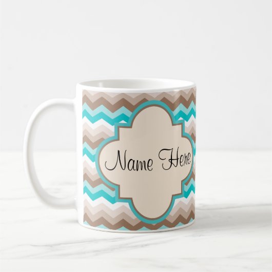 Strand Zickzack Zigzag Name Kaffeetasse (Links)