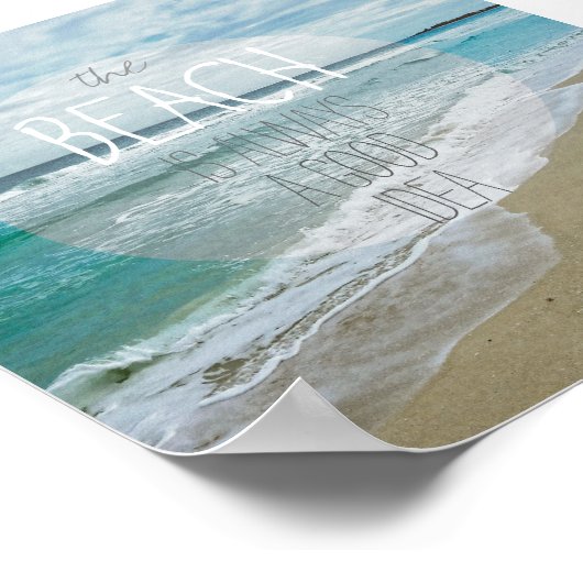 Strand-Zitat Poster ist immer eine gute Idee (Ecke)