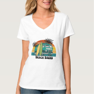 Strandabdeckung, Retro-Surfbrett T-Shirt