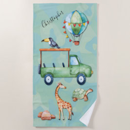 Strandabenteuer Monogram Truck Animes Strandtuch