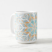 Strandabschnitt Wasserfarbe Mandala Kaffeetasse (Vorderseite Links)