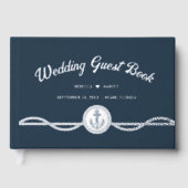 Strandanchor Navy Coastal Nautical Wedfoil Gästebuch (Vorderseite)