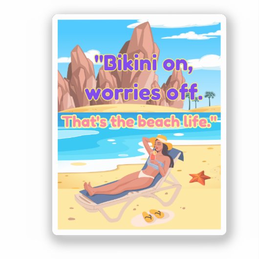 Strandangebot Aufkleber (Vorderseite)